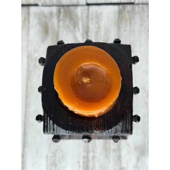 Vintage 1960s Spanish Gothic Carved Wood Candleholder - Picture 6 of 6